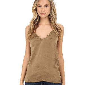 Free People Satin Scalloped Edge Camisol Tank Top